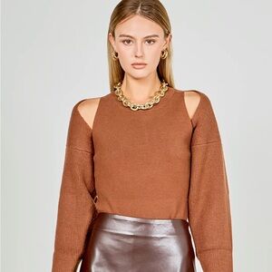 Brown Knit Sweater Set